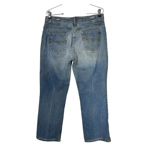 Cruel Girl Low Rise Bootcut Jeans Mid Wash Distressed 13R Western Y2k - Picture 9 of 11